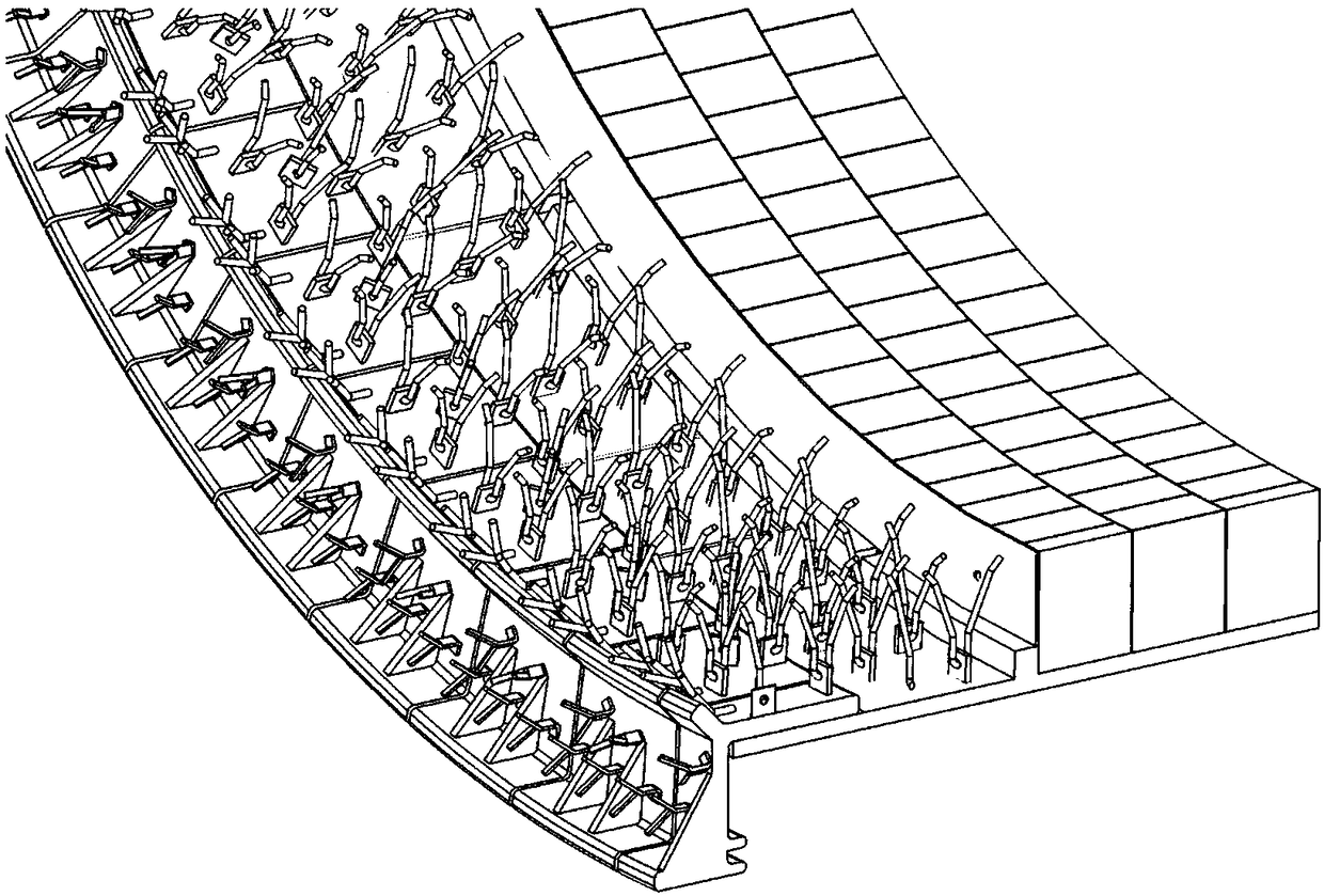 A construction method of pouring material for cement rotary kiln kiln mouth