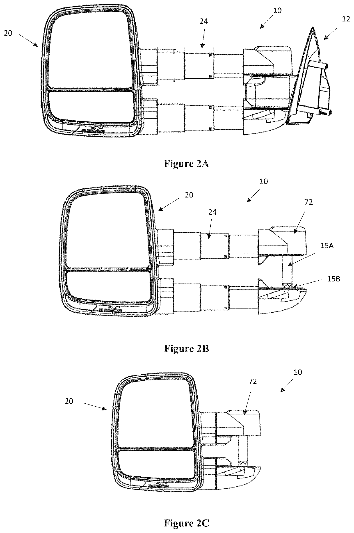 Assembly for attaching a rear view mirror to a vehicle