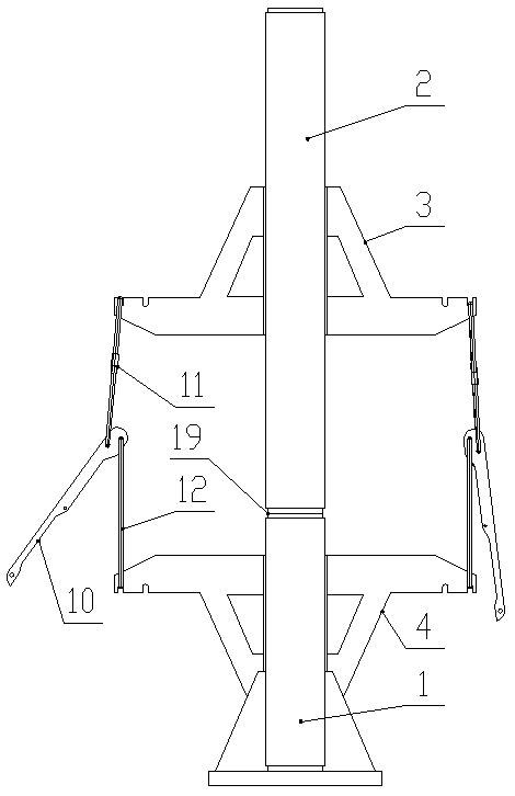 Device for vertical connection construction of upper-layer and lower-layer assembly type steel-concrete combined pipes