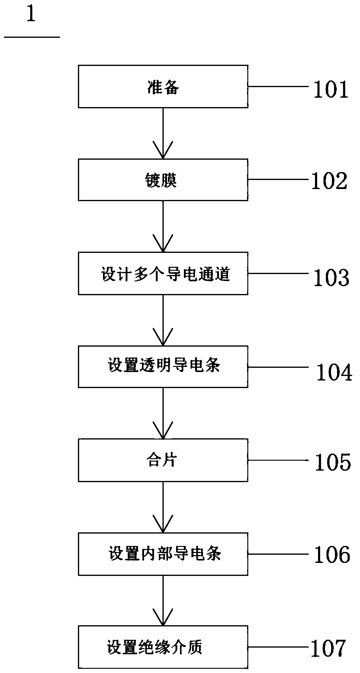 High-efficiency uniformly colored hook face electrochromic transparent element and preparation method thereof