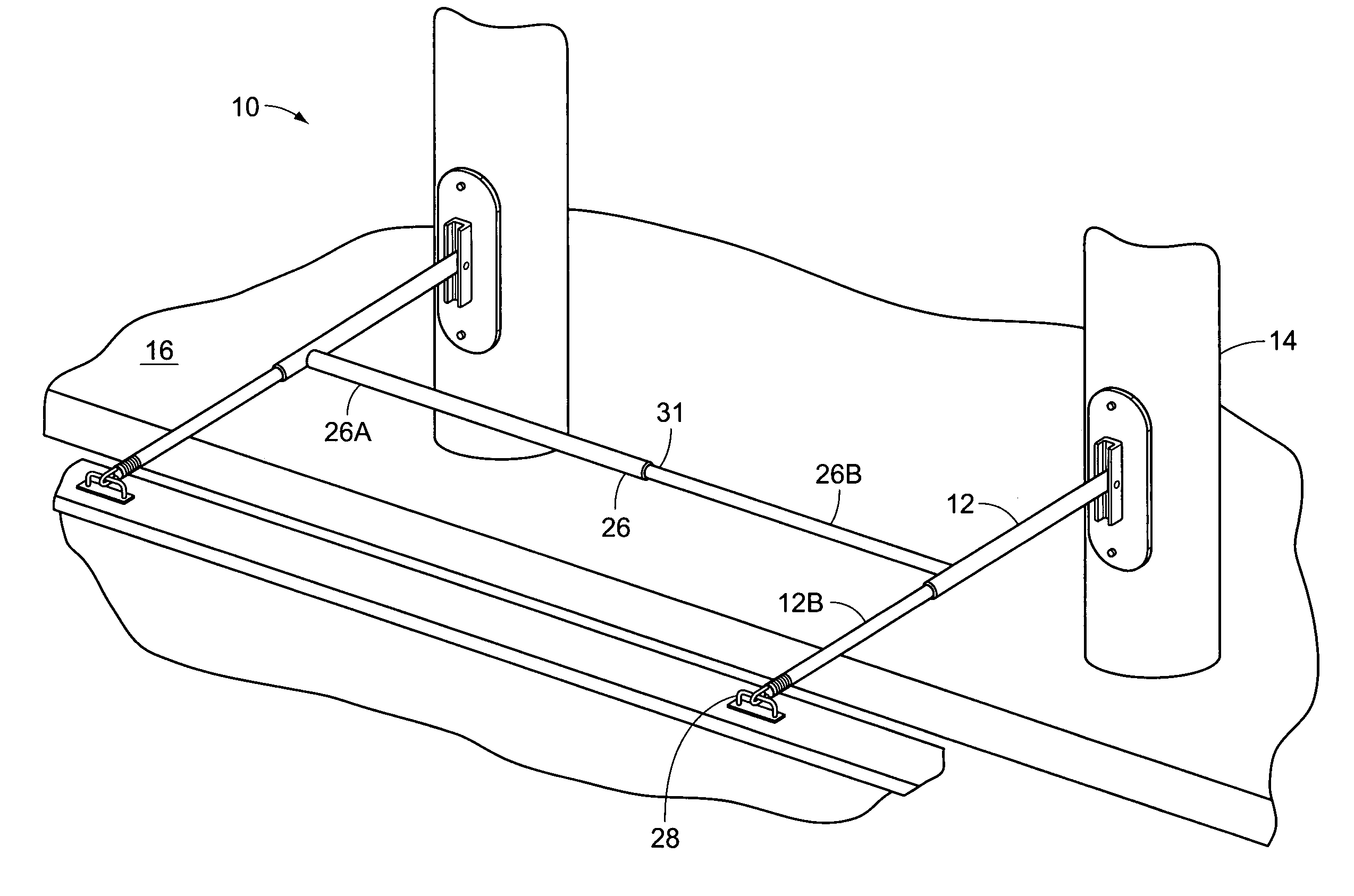 Docking apparatus which secures a boat to a pier