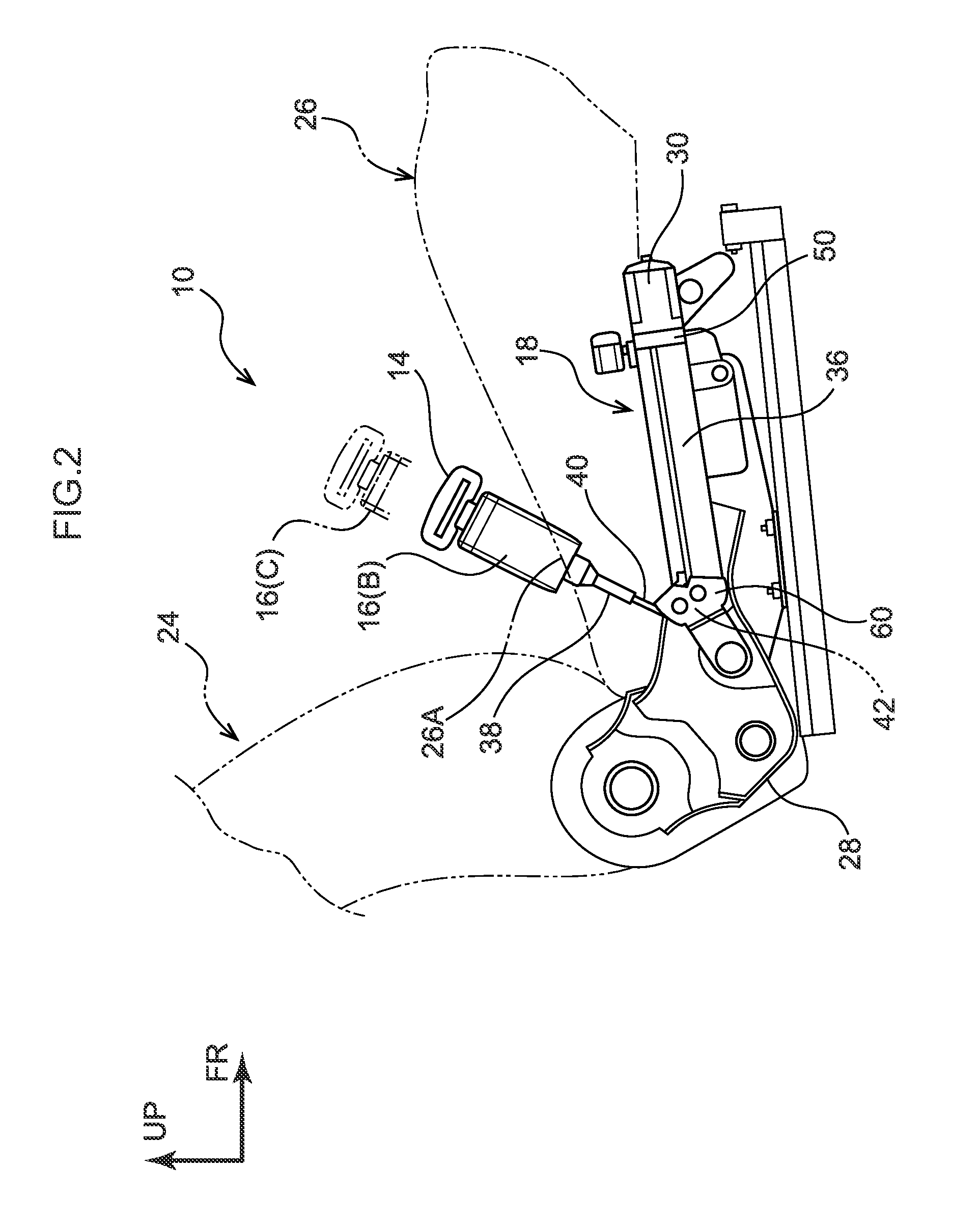 Lift-up buckle device