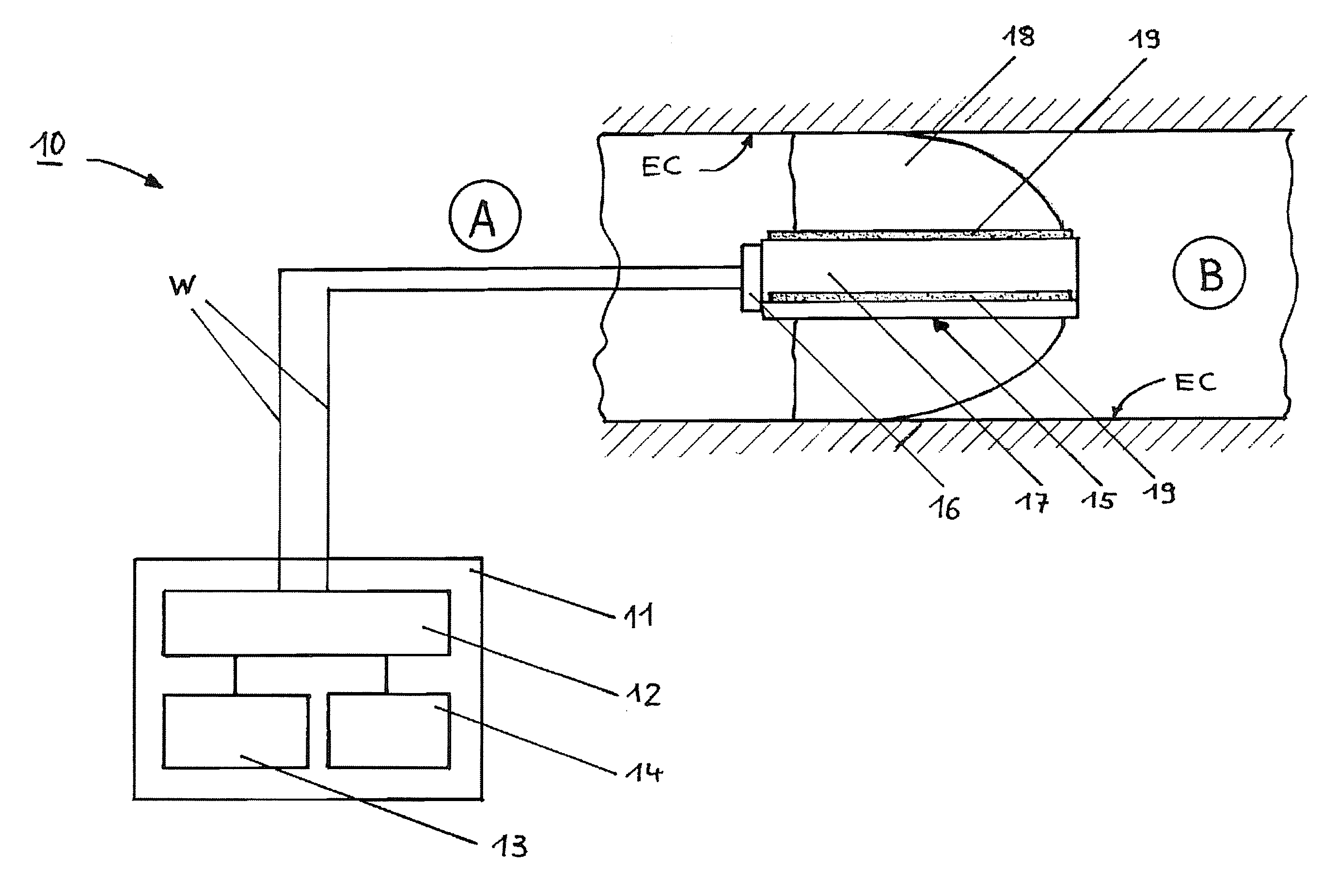 Hearing device comprising a mould and an output module