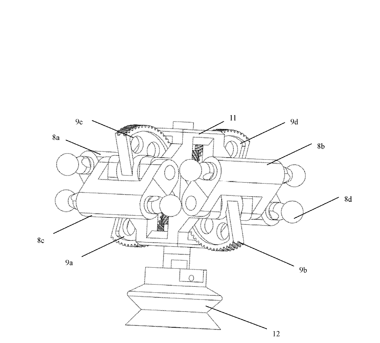 High-speed parallel manipulator with three-dimensional translation and one-dimensional rotation