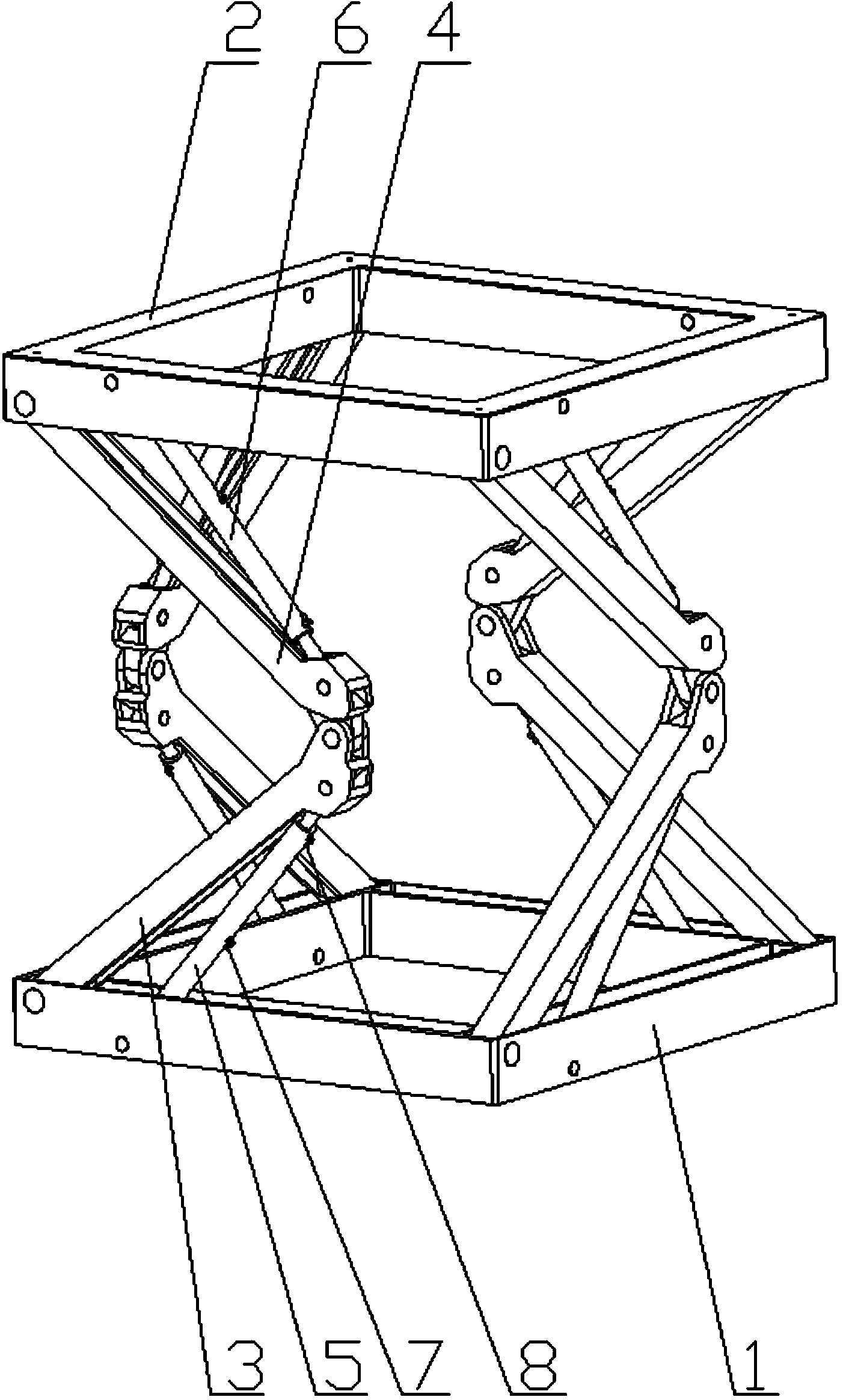 Foldable type hydraulic hoisting frame