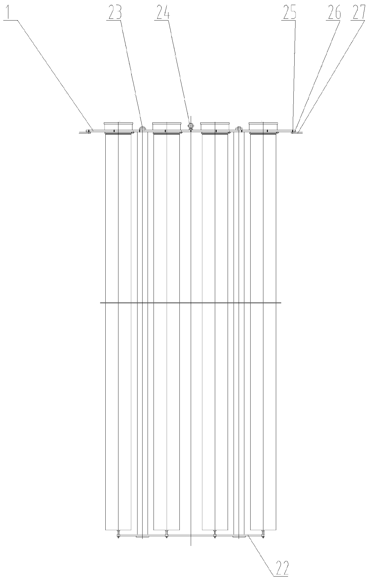 Cluster-type modular filter bag assembly capable of meeting ultra-low emission requirements