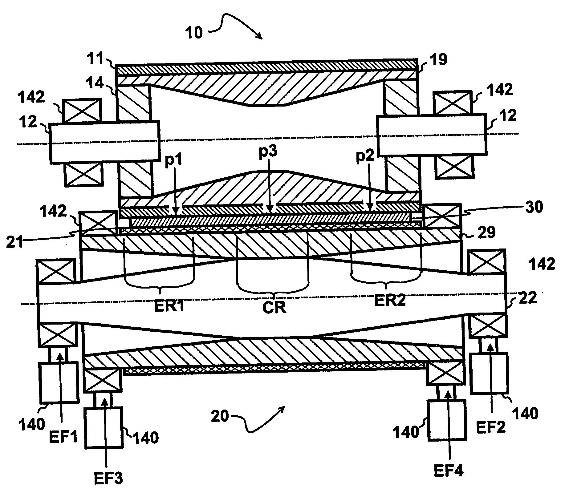 Embossing Device with a Deflection Compensated Roller