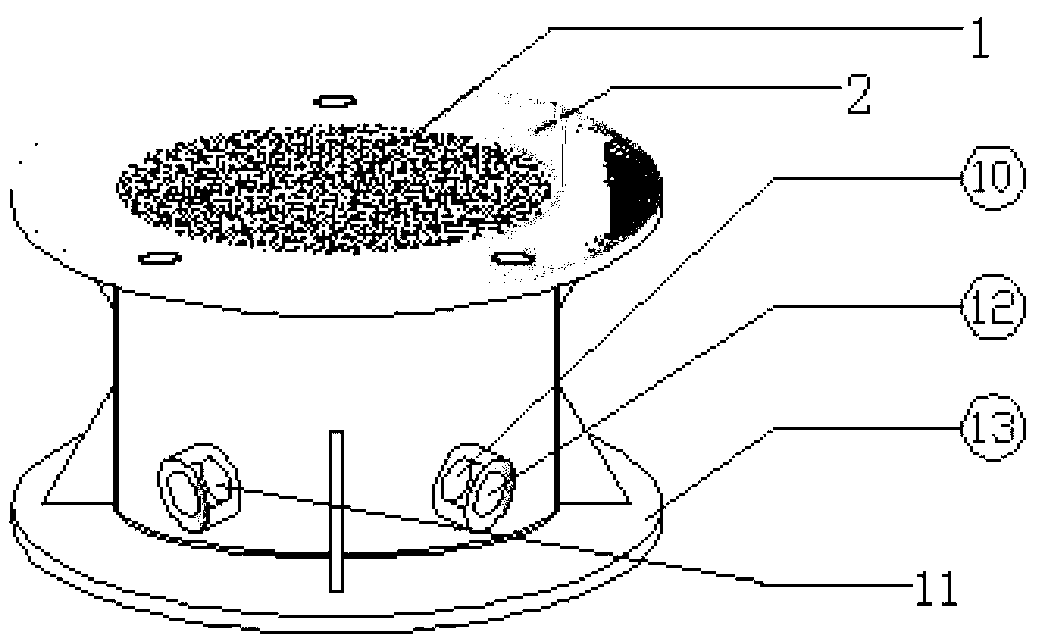 Layered sampling testing device for capillary water zone