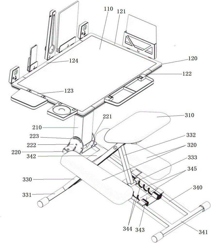 Integrated type foldable table and chair