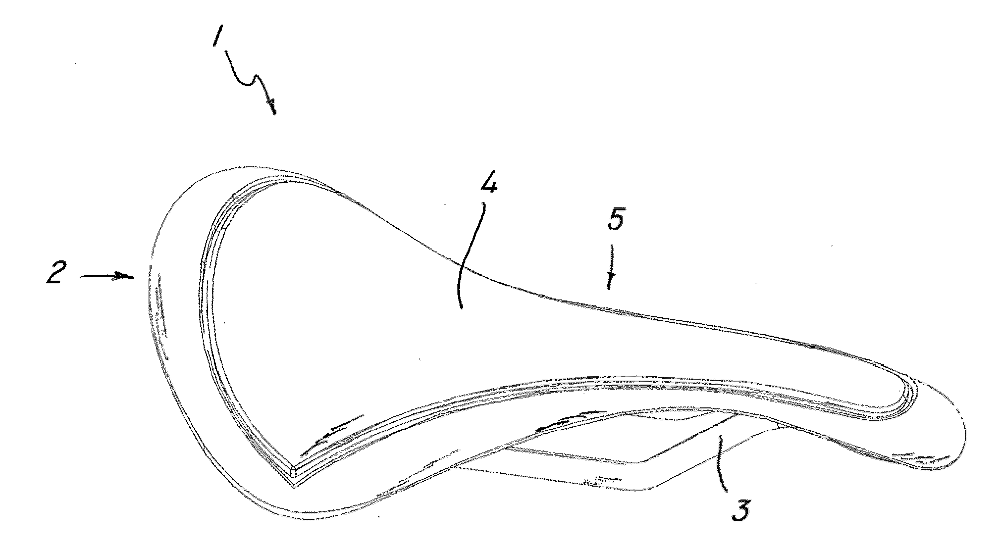 Human body supporting structure, particularly bicycle saddle and method of making same