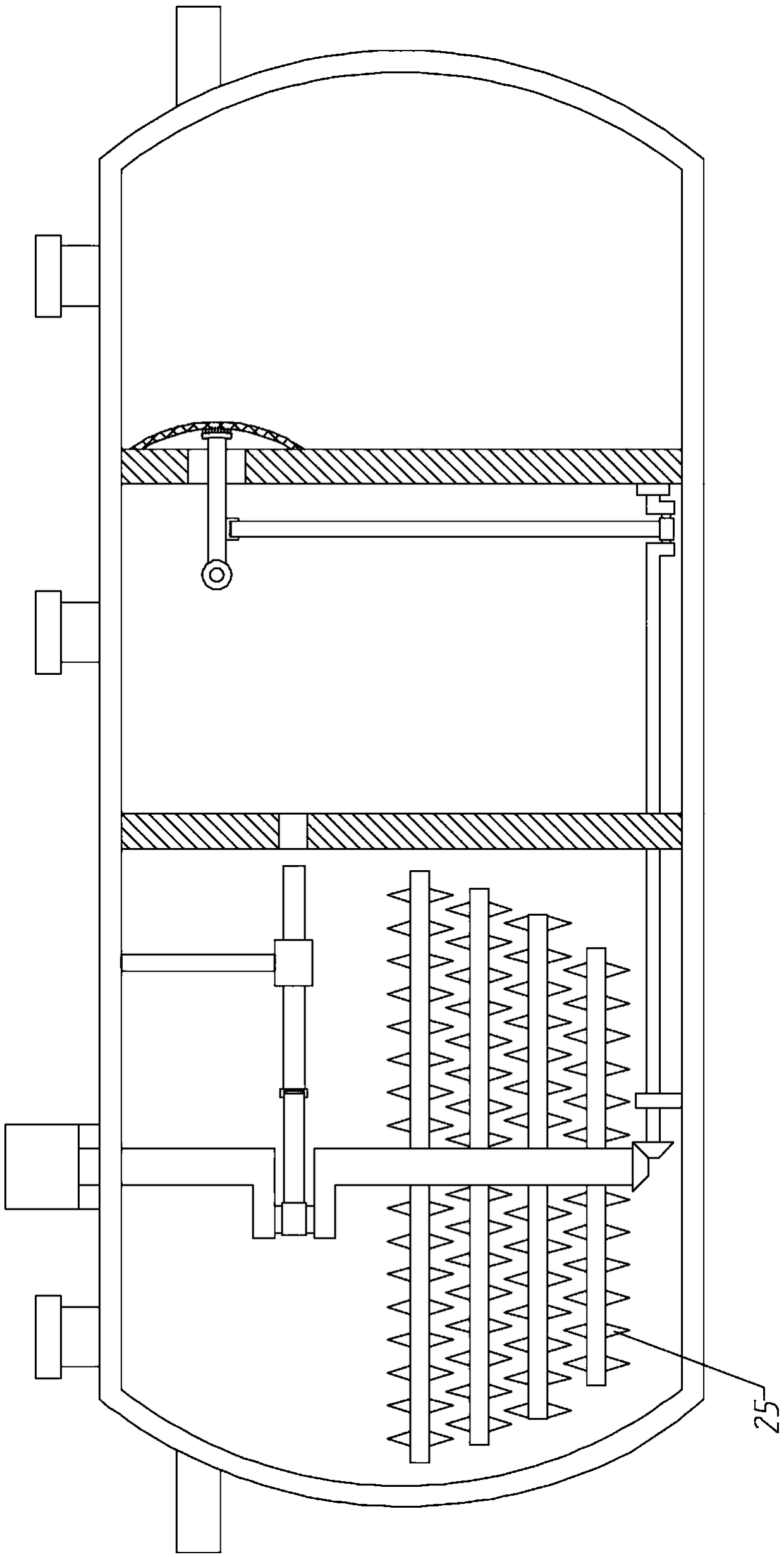 Efficient anti-blocking type three-stage septic-tank