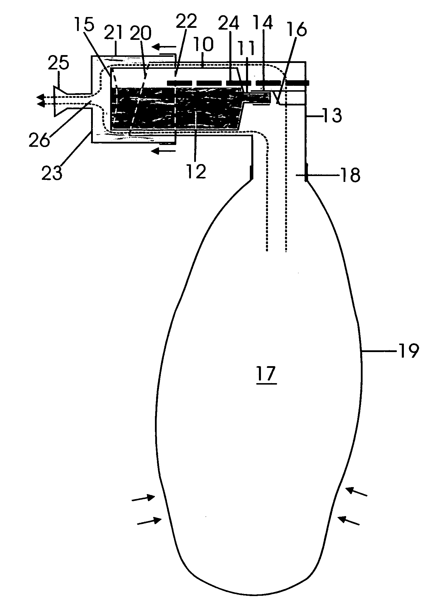 Medical aerosol non-diluting holding chamber