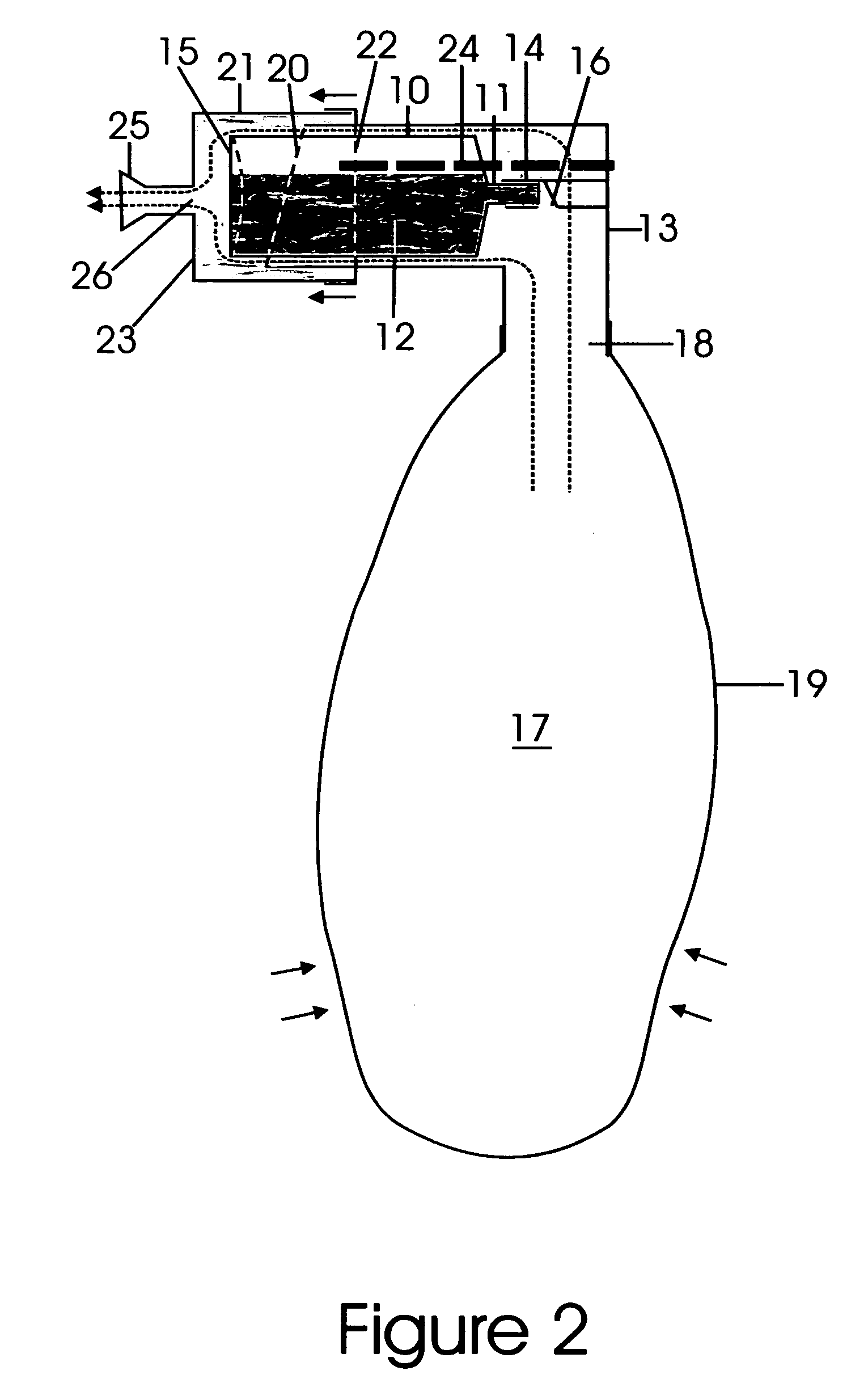 Medical aerosol non-diluting holding chamber