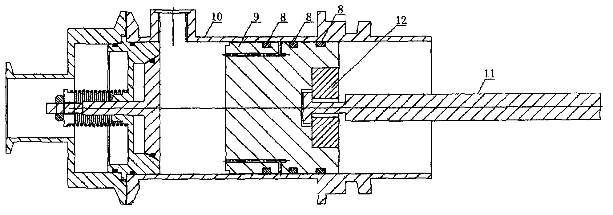 Automatic partial pressure lubrication piston for filling device