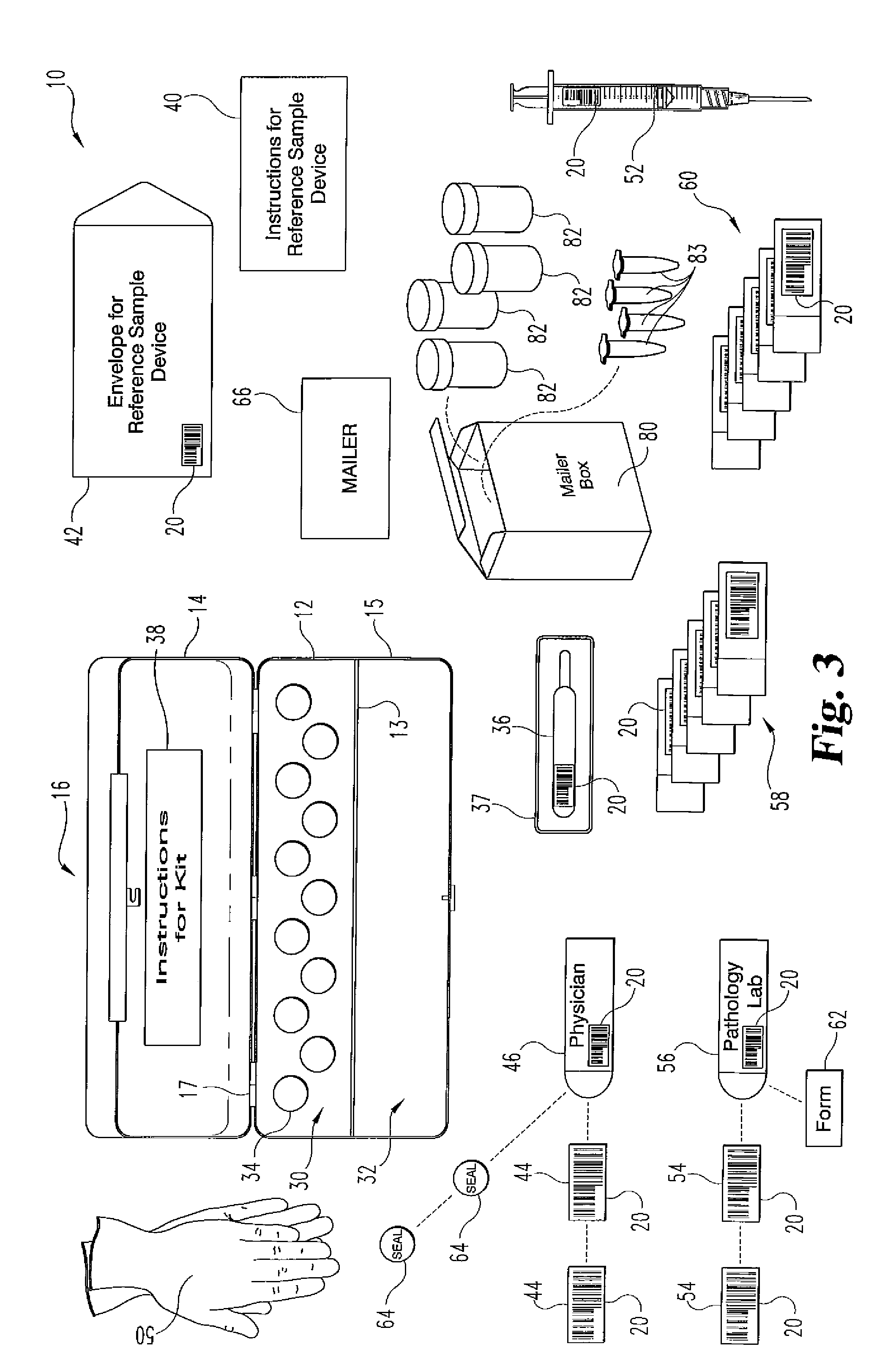 Method and apparatus to minimize diagnostic and other errors due to transposition of biological specimens among subjects