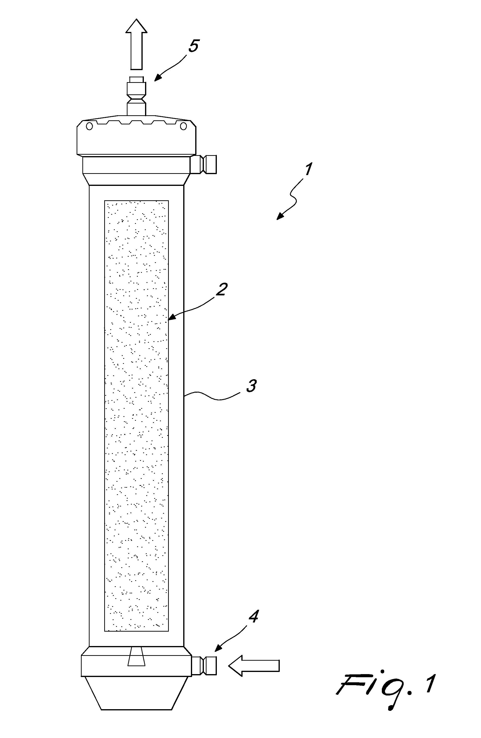 Device for reducing the content of polluting and/or unwanted substances, particularly in water and other fluids