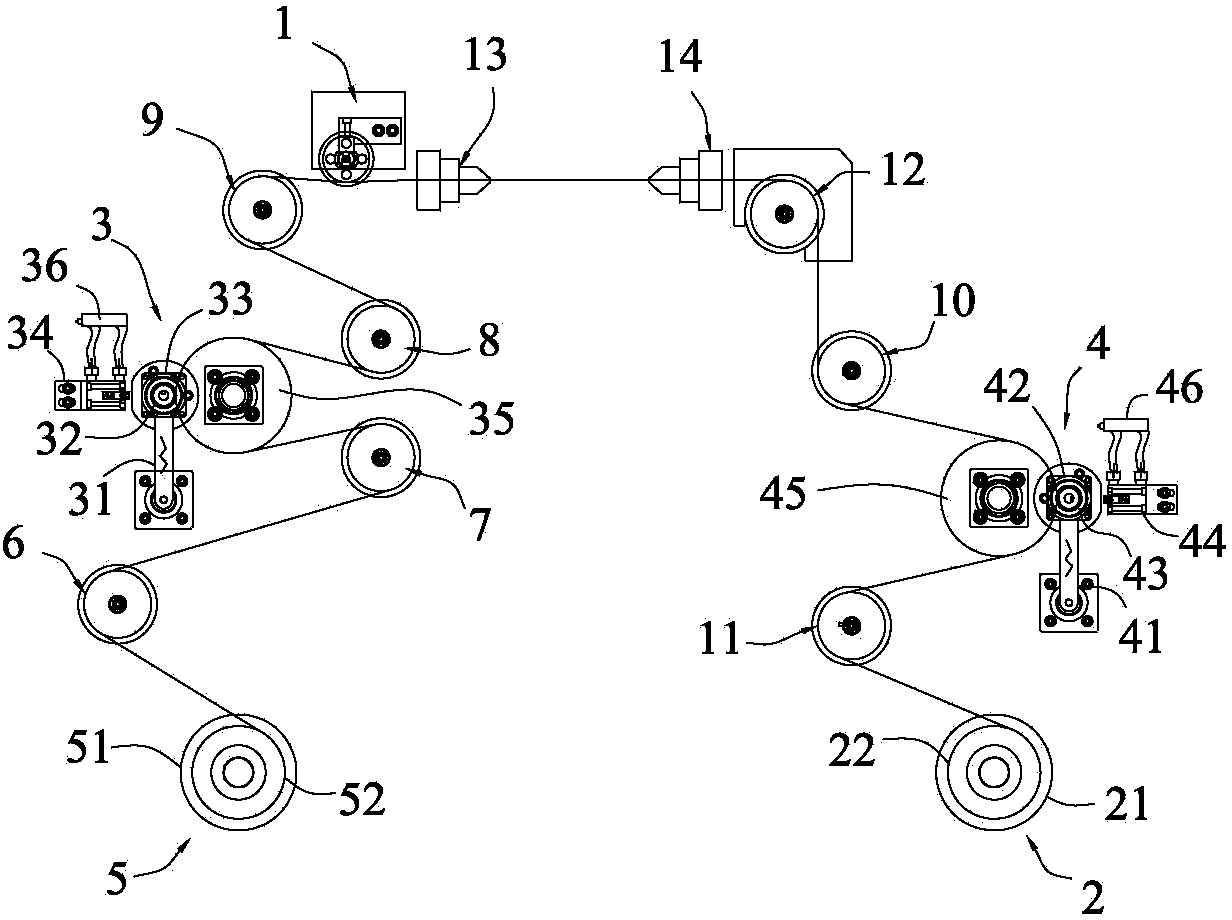 Static constant-tension control system for reciprocation high-speed wire traveling