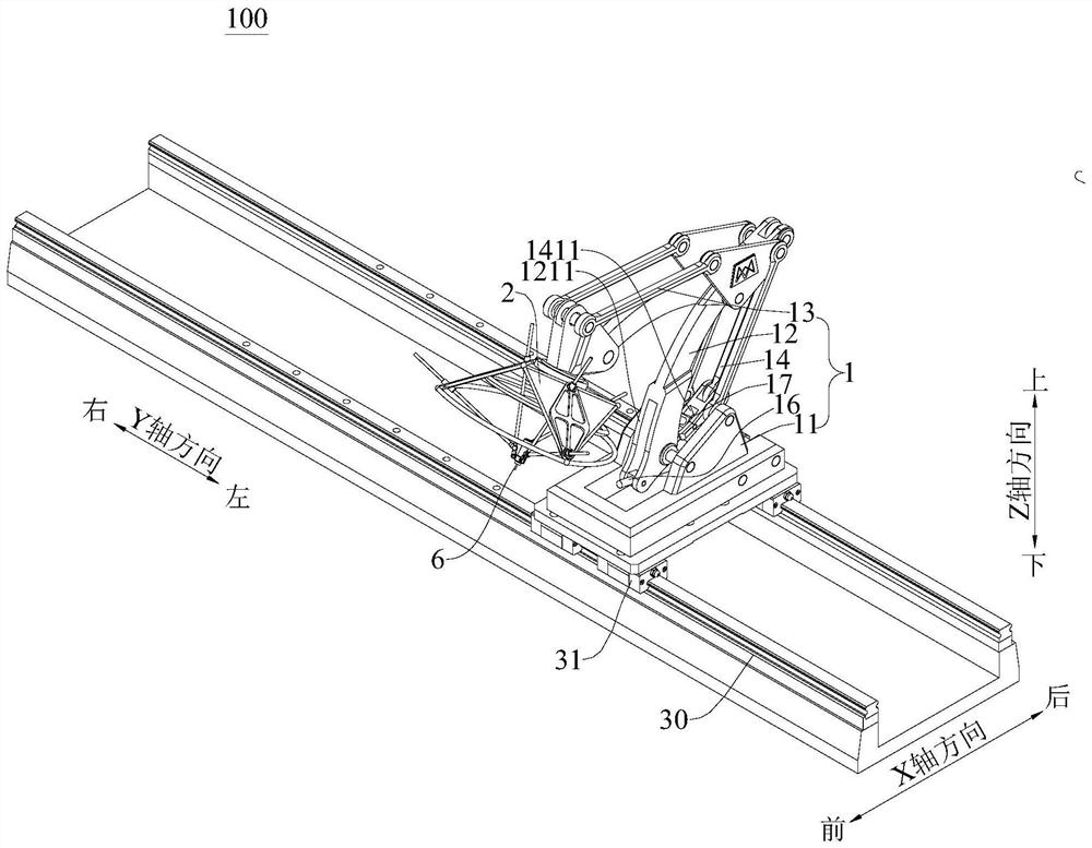 A rail-type large-span foldable processing robot