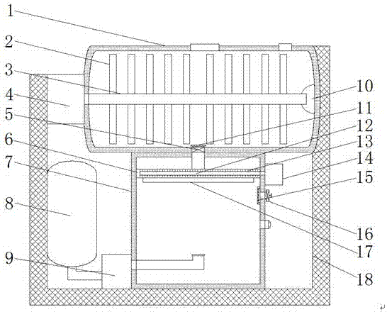 Granulating and drying device of cement blocks