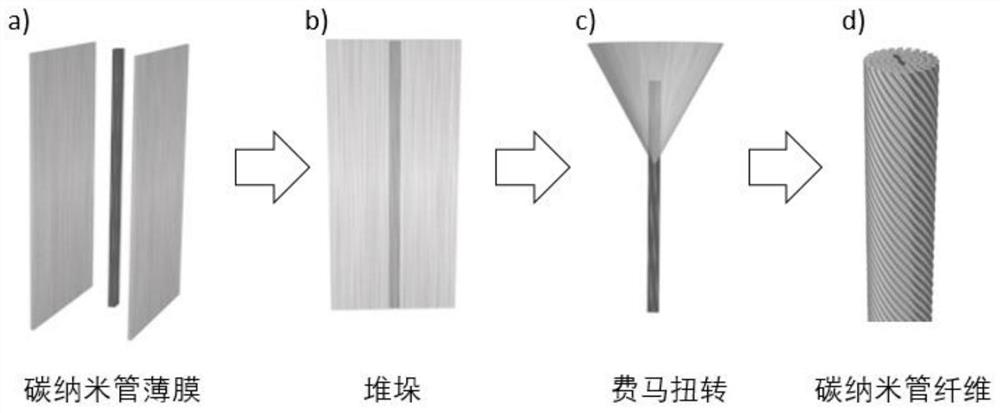 A kind of carbon nanotube fiber and preparation method thereof