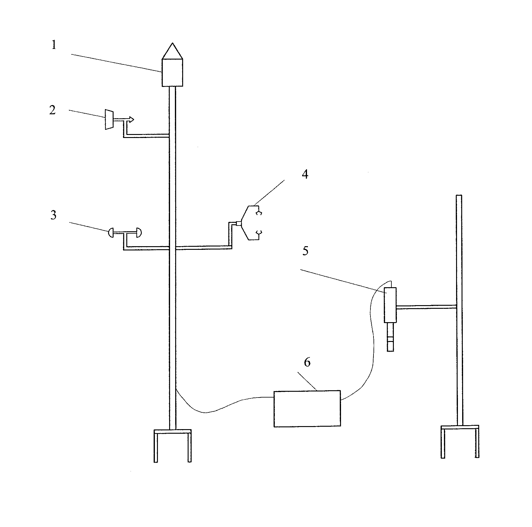 Real-time synchronous measuring system for multiple factors such as wind-blown sand electric field, sand particle charging and wind speed