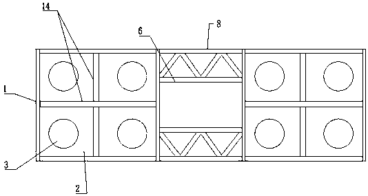 Overall construction method for belt straining beam dumbbell-shaped pile cap steel hoisting box cofferdam under complex sea conditions