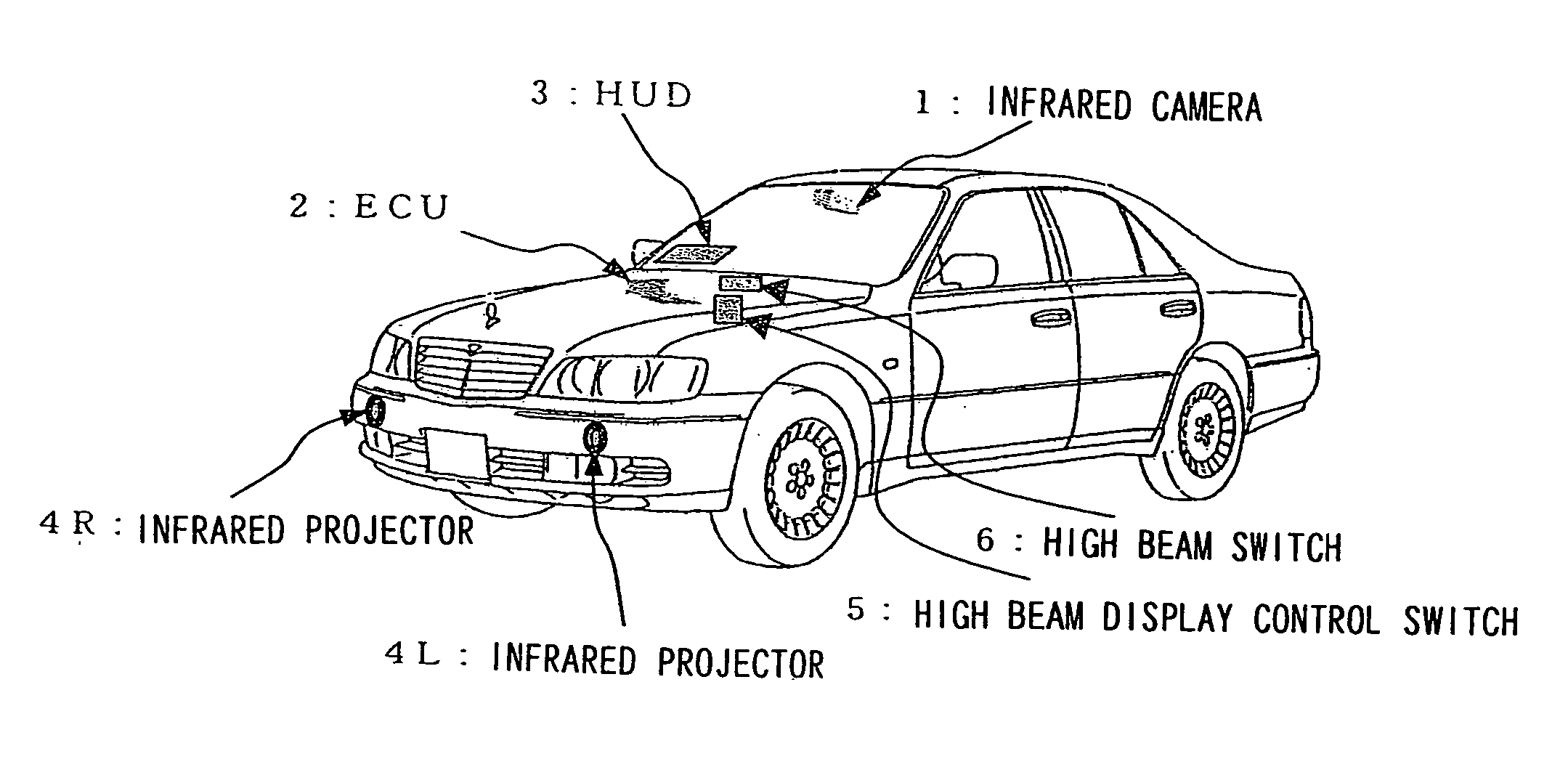 On-vehicle night vision camera system, display device and display method