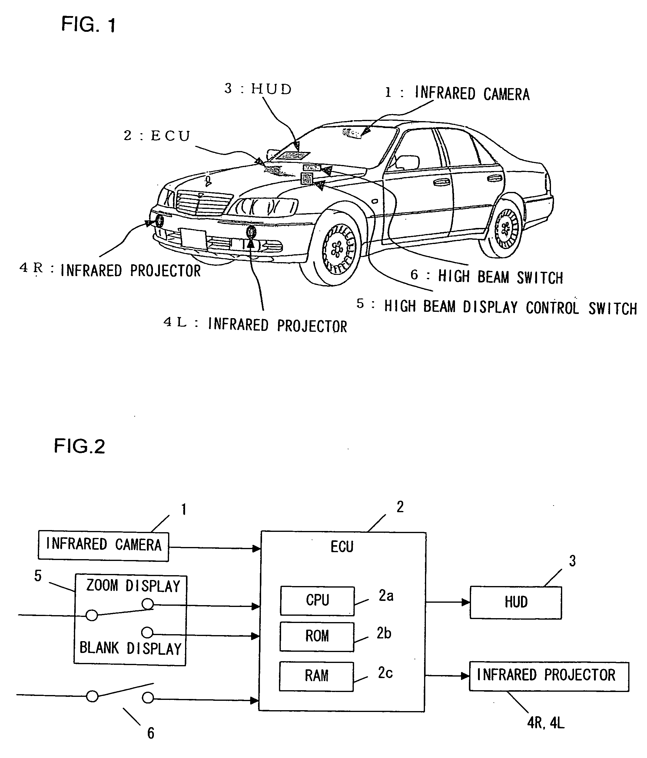 On-vehicle night vision camera system, display device and display method