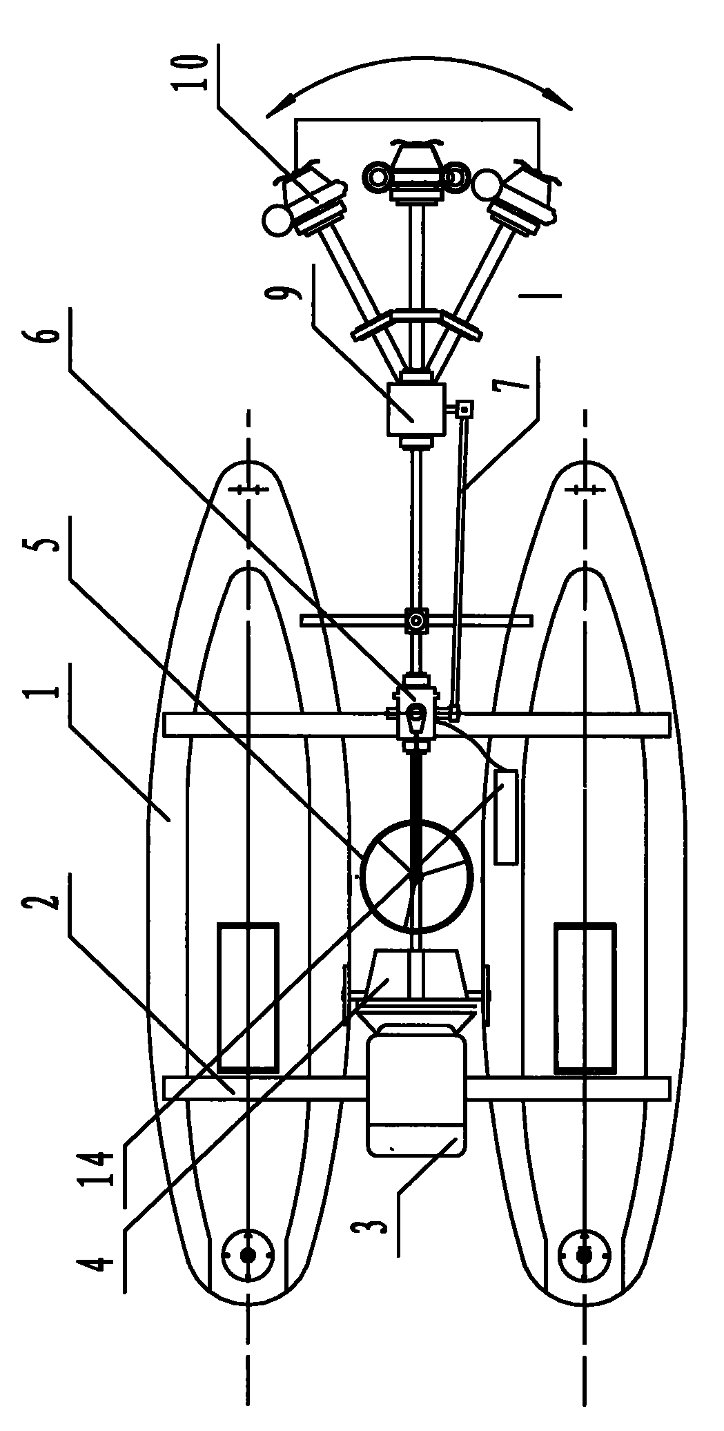 Traveling type coal slurry silt removing machine