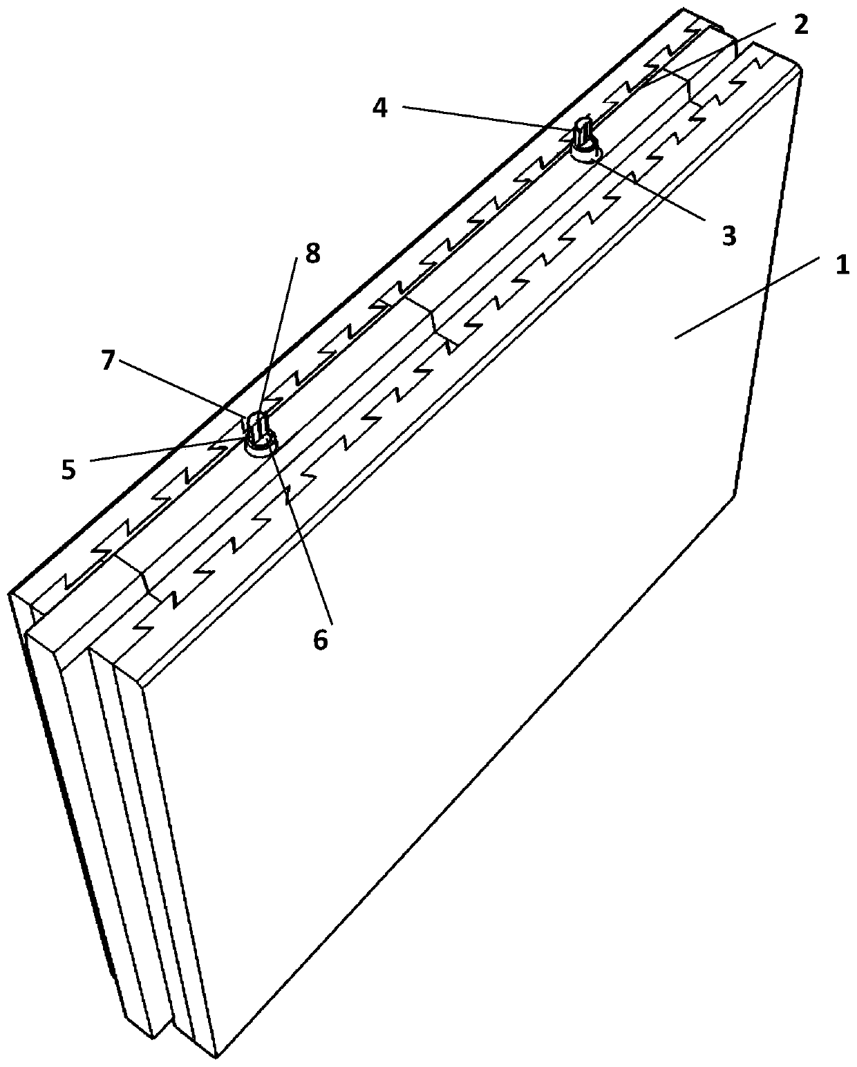 Fabrication method of sandwich thermal insulation inline composite wall with lead pipe-coarse sand energy-dissipating and shock-absorbing key
