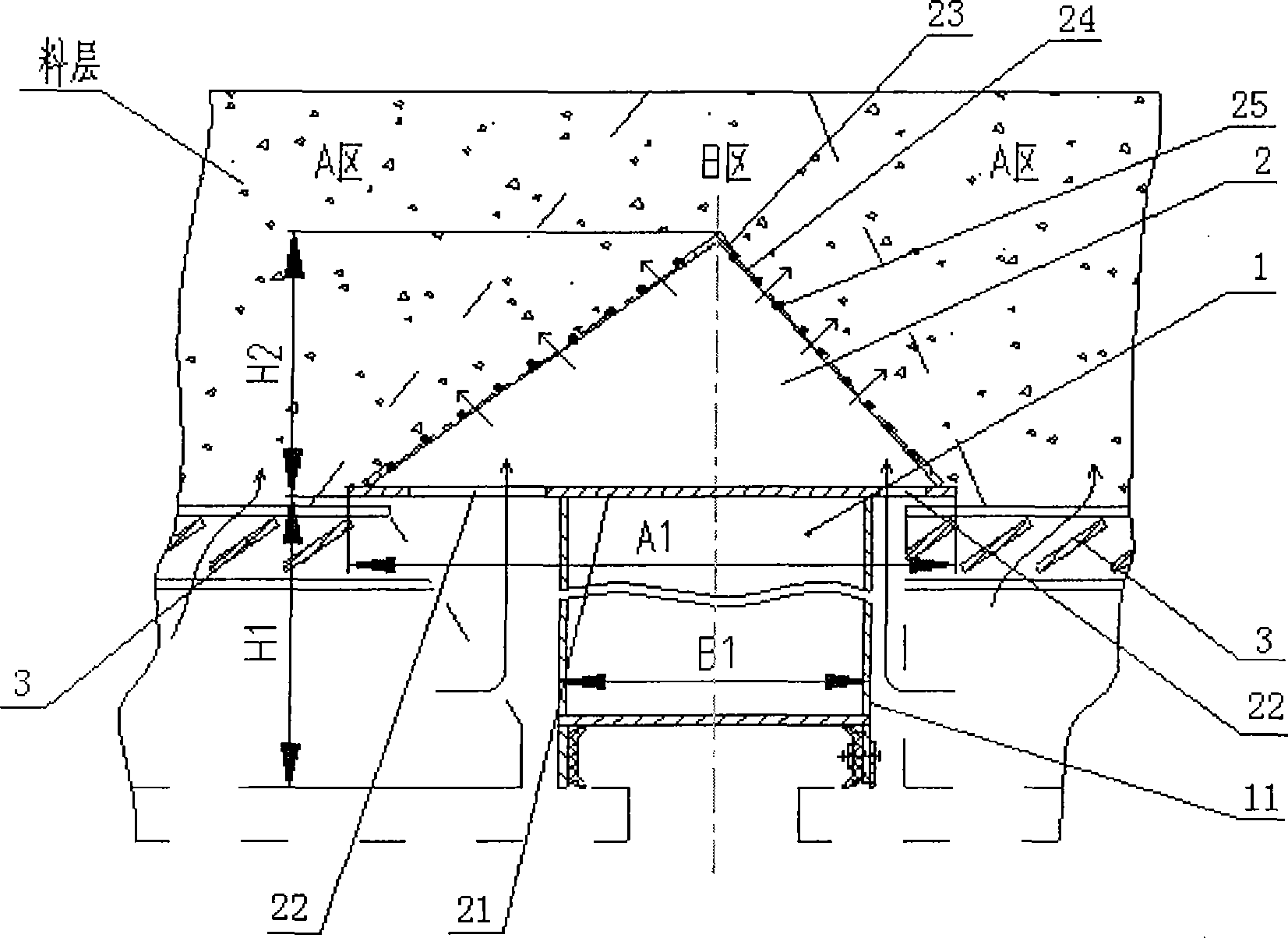 Supporting beam structure used for ring cold machine trolley