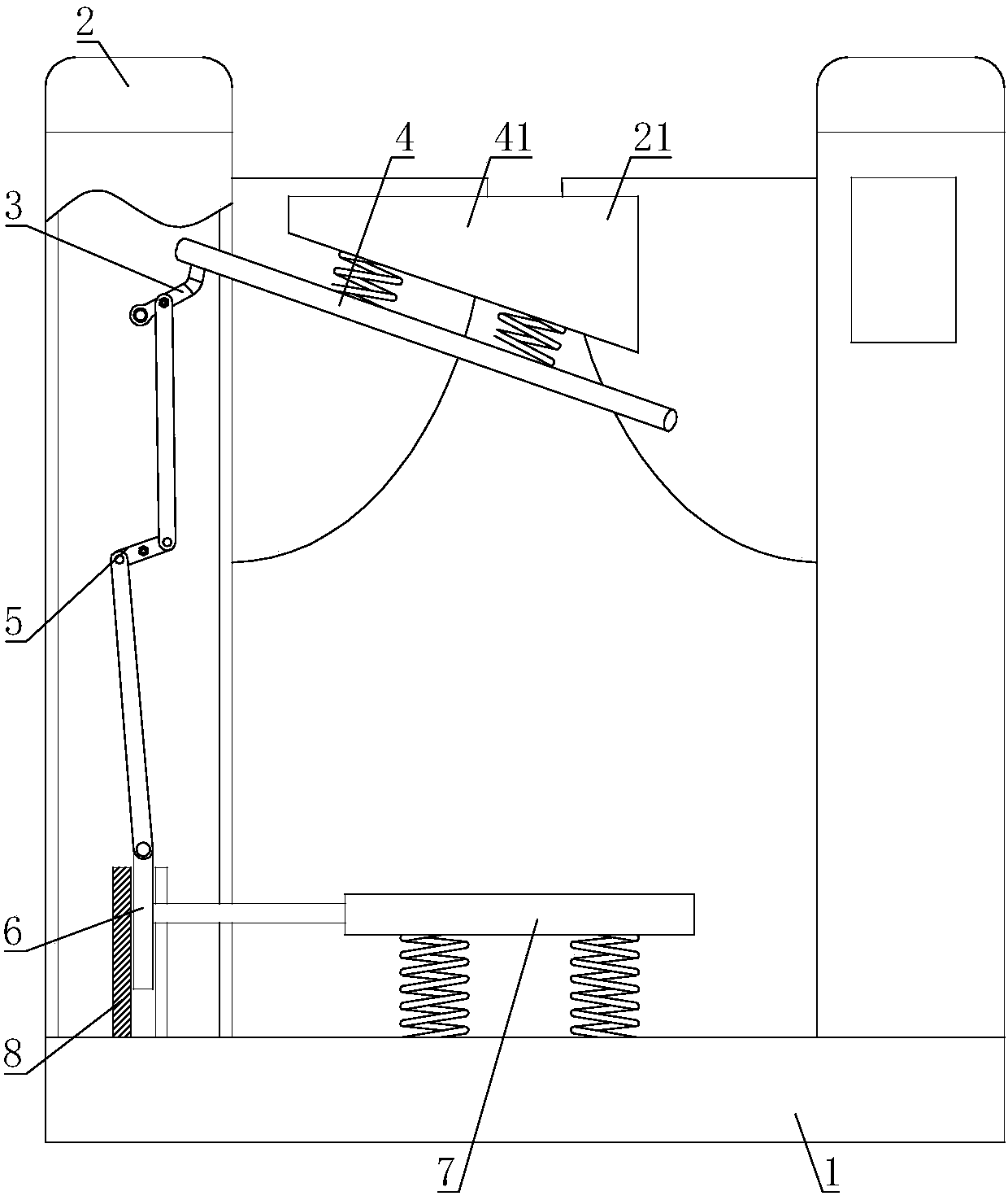 Gate machine capable of effectively blocking tailers and provided with reversible front gate