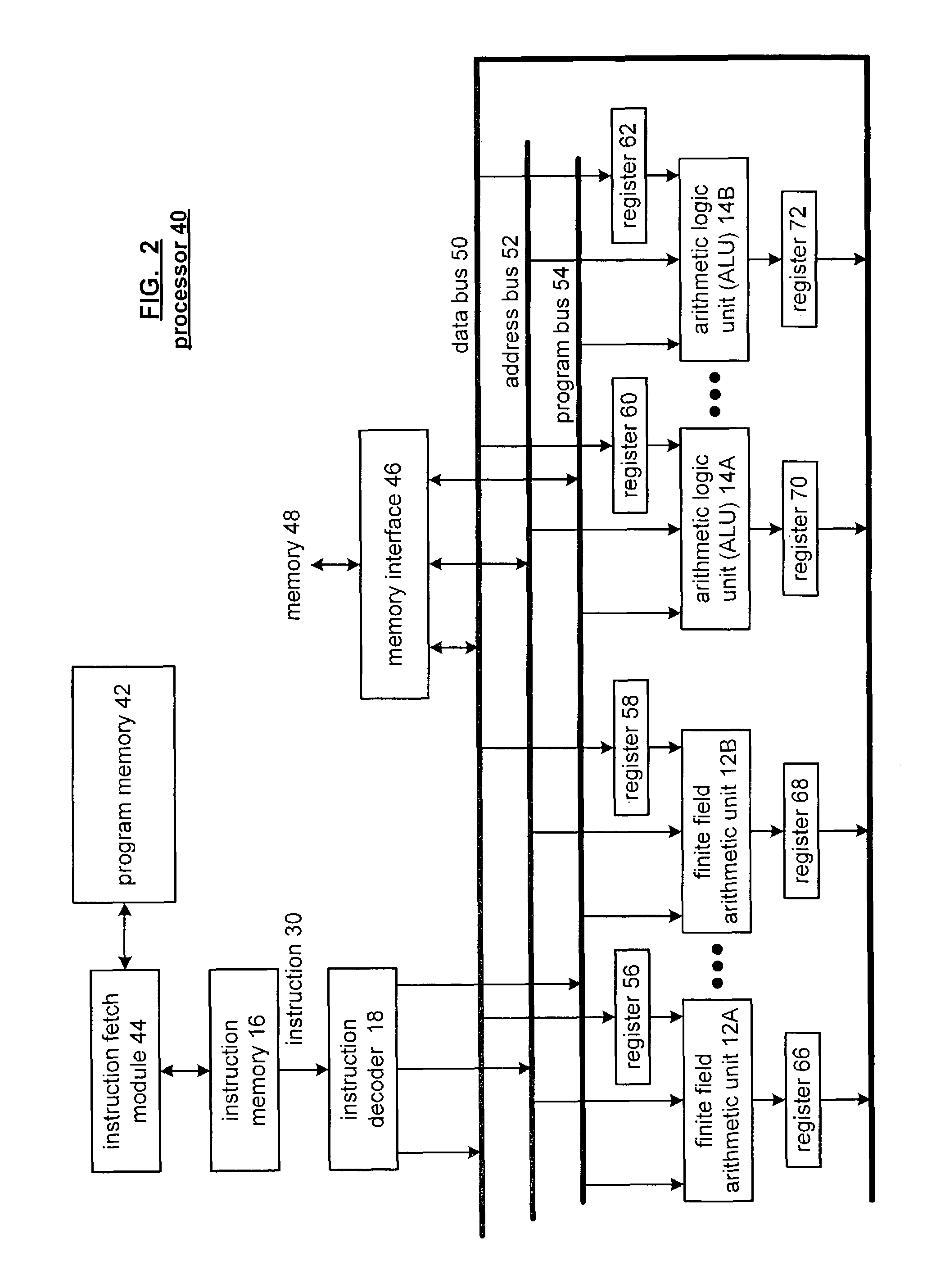 Galois field arithmetic unit for use within a processor