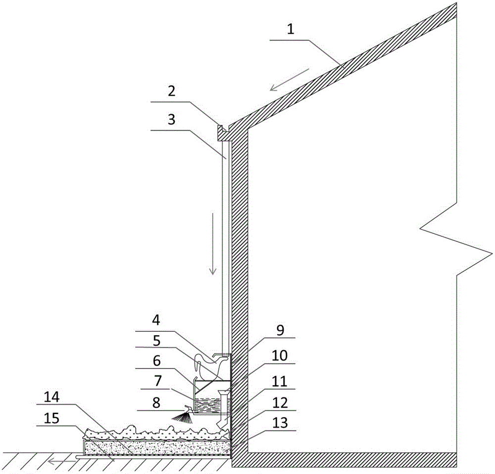 House rainwater collecting and purifying system and method