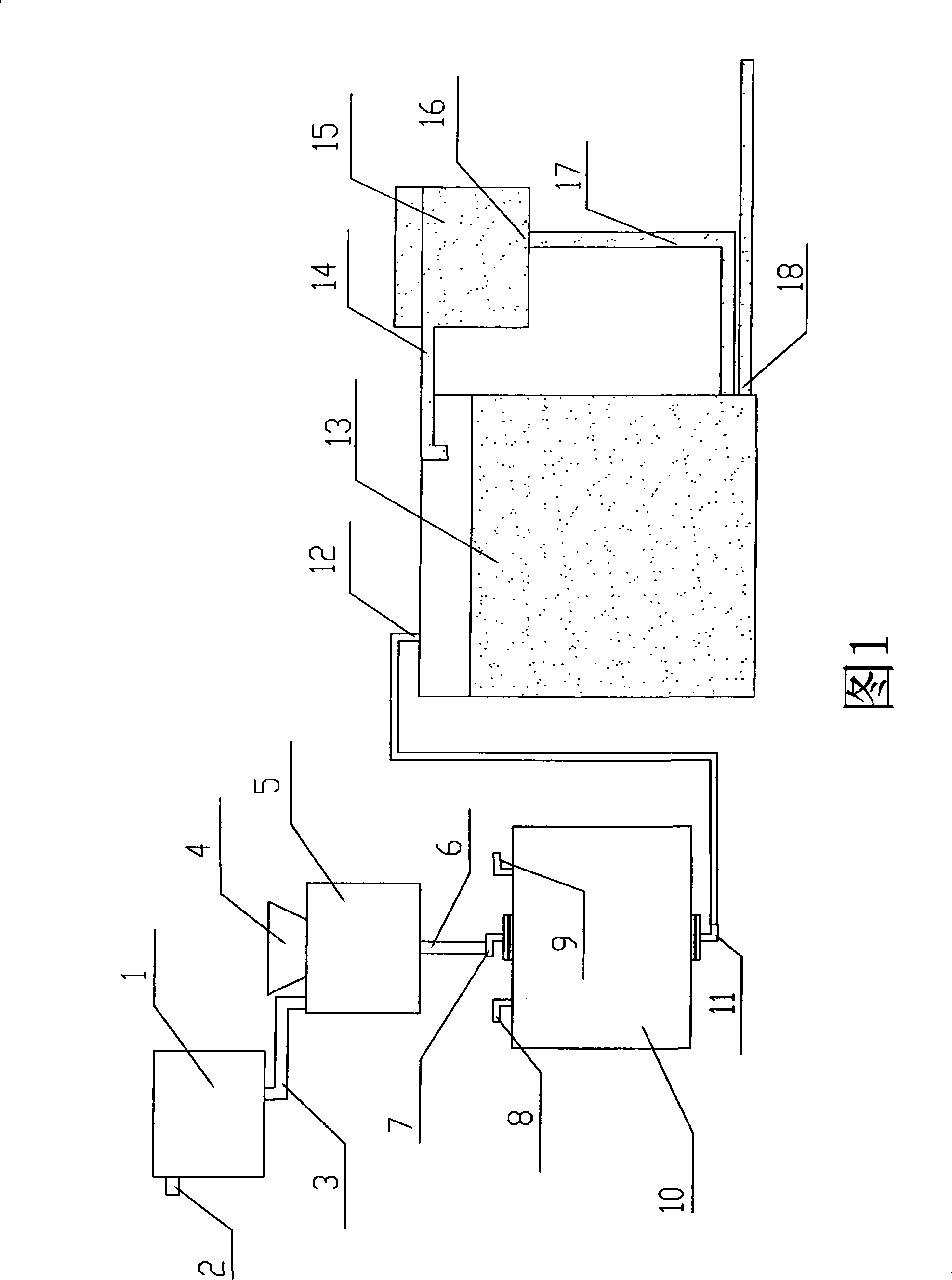Process and device for producing slurry of permanent ferrite prefiring material by wet method