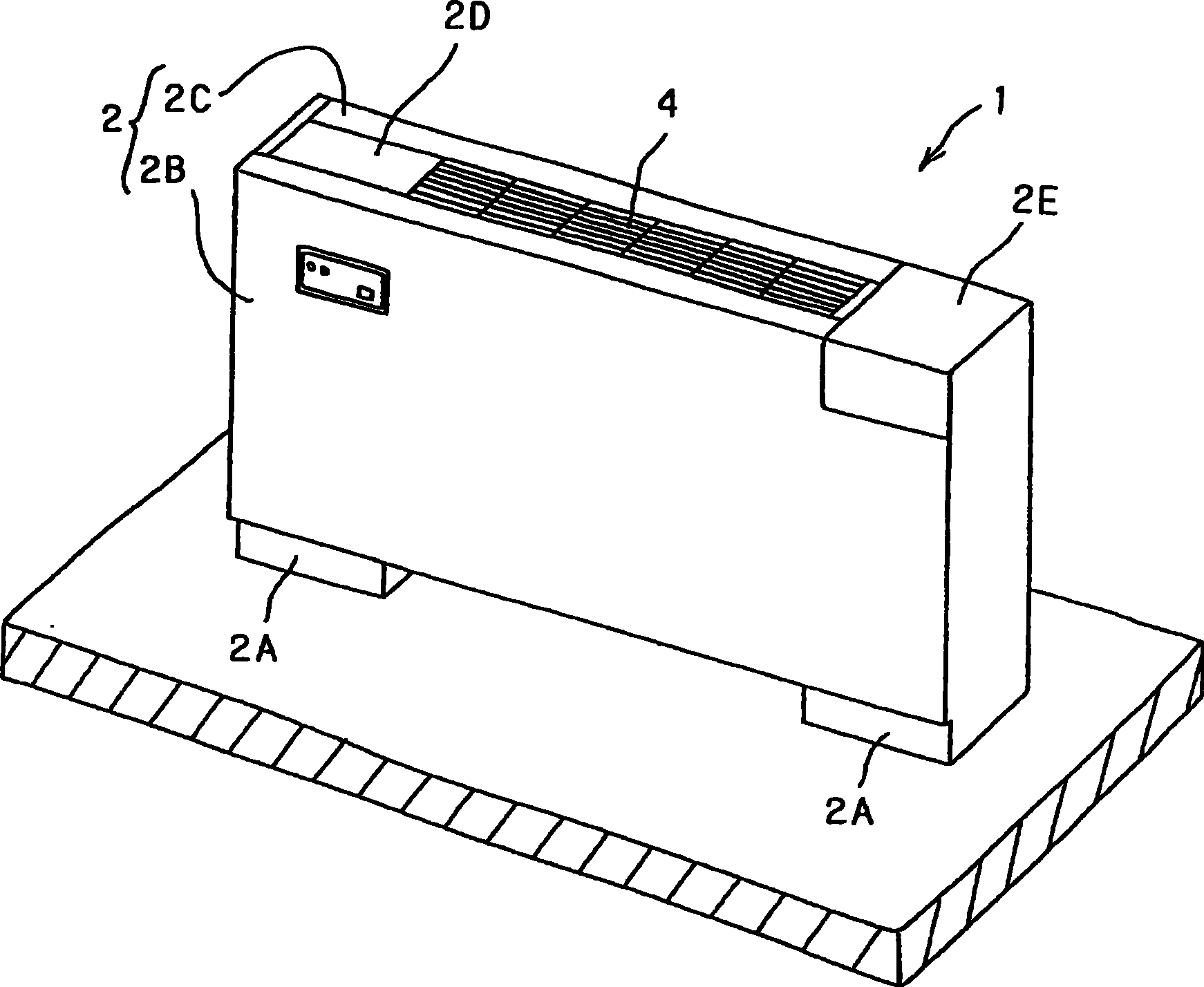On-floor mount type air filtering apparatus