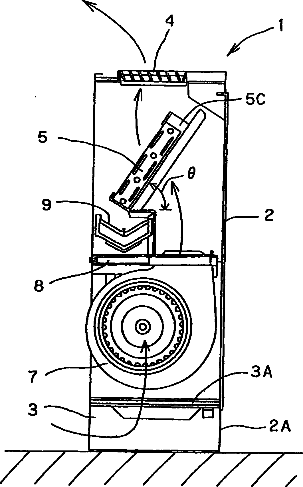 On-floor mount type air filtering apparatus