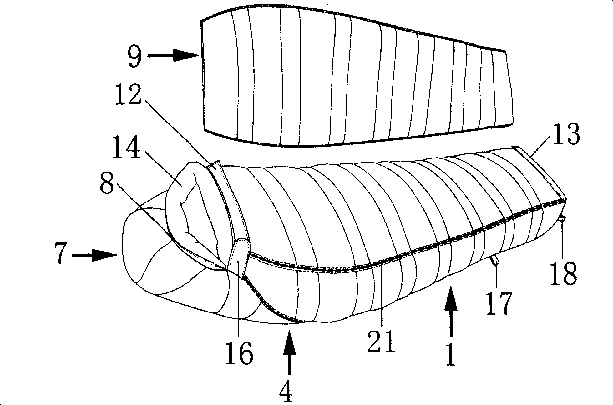 Compound sleeping bag and making method thereof