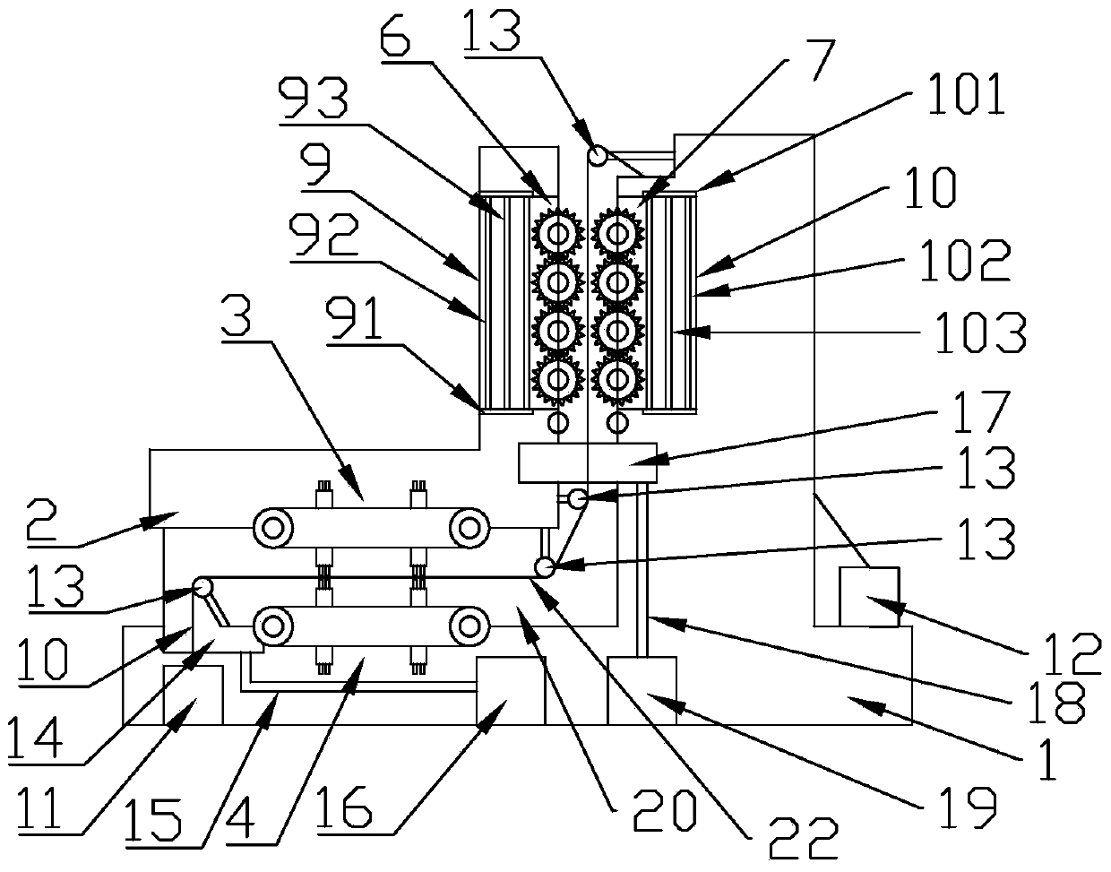 A cloth inspection and dust removal system applied to clothing production