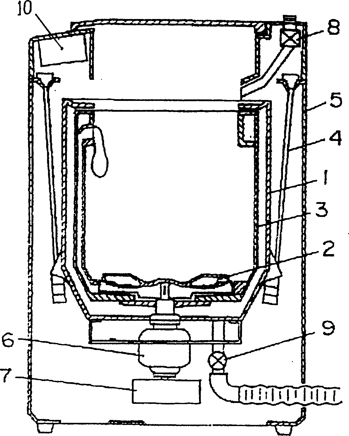 Household electric washing machine driven via power electronic circuit