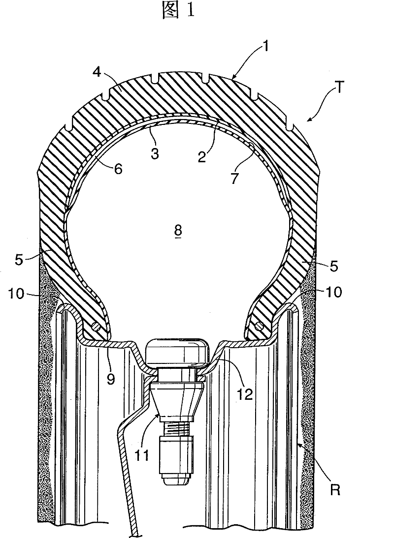 Tire containing sealing agent