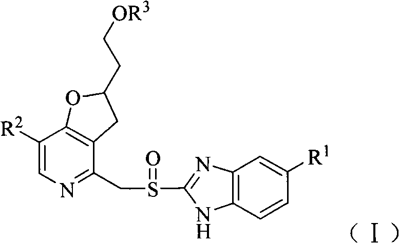 Benzimidazole derivative containing alkoxyl oxygen ethyl substituted pyridine-tetrahydrofuran