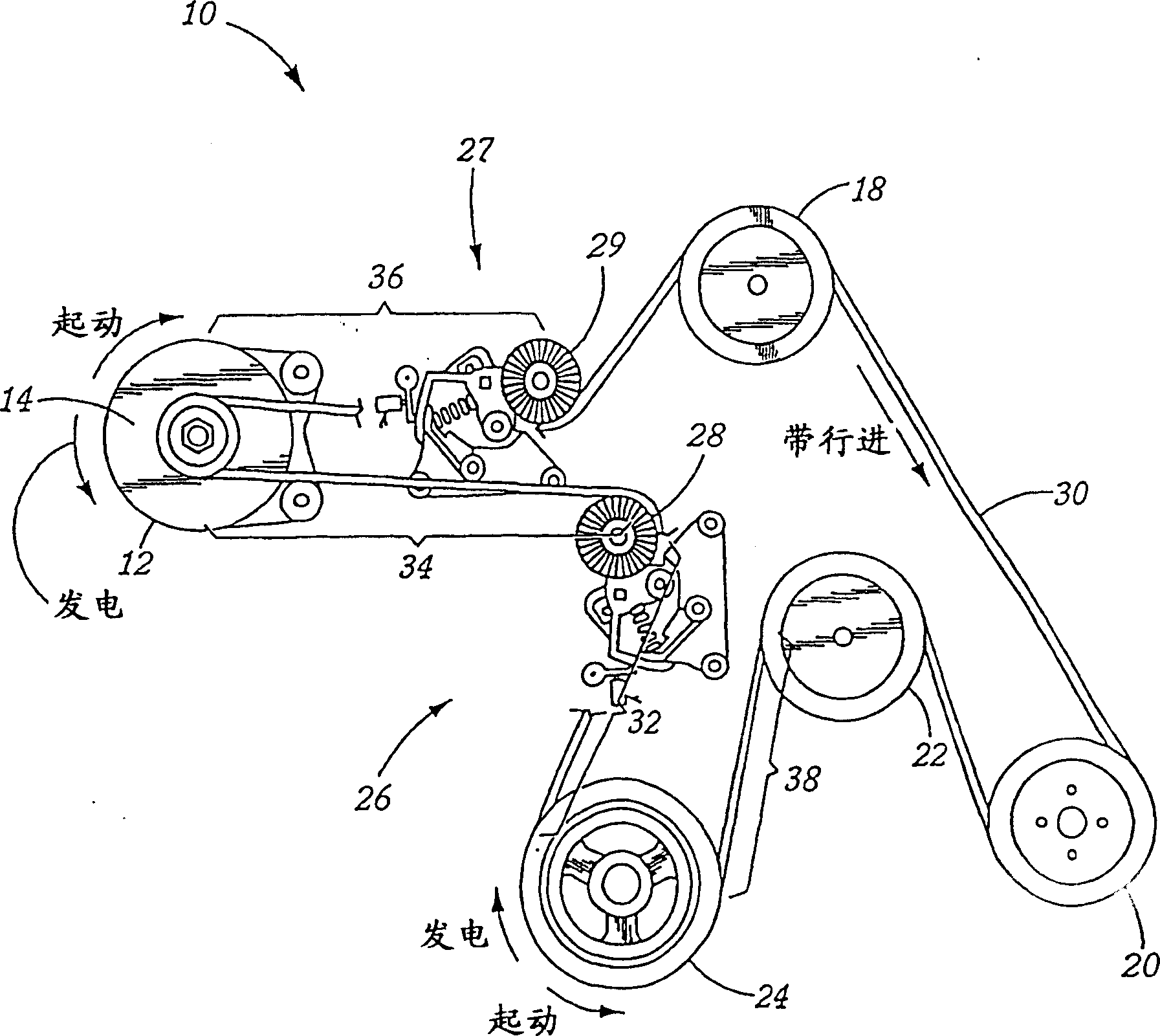 Motor/generator and accessory belt drive system