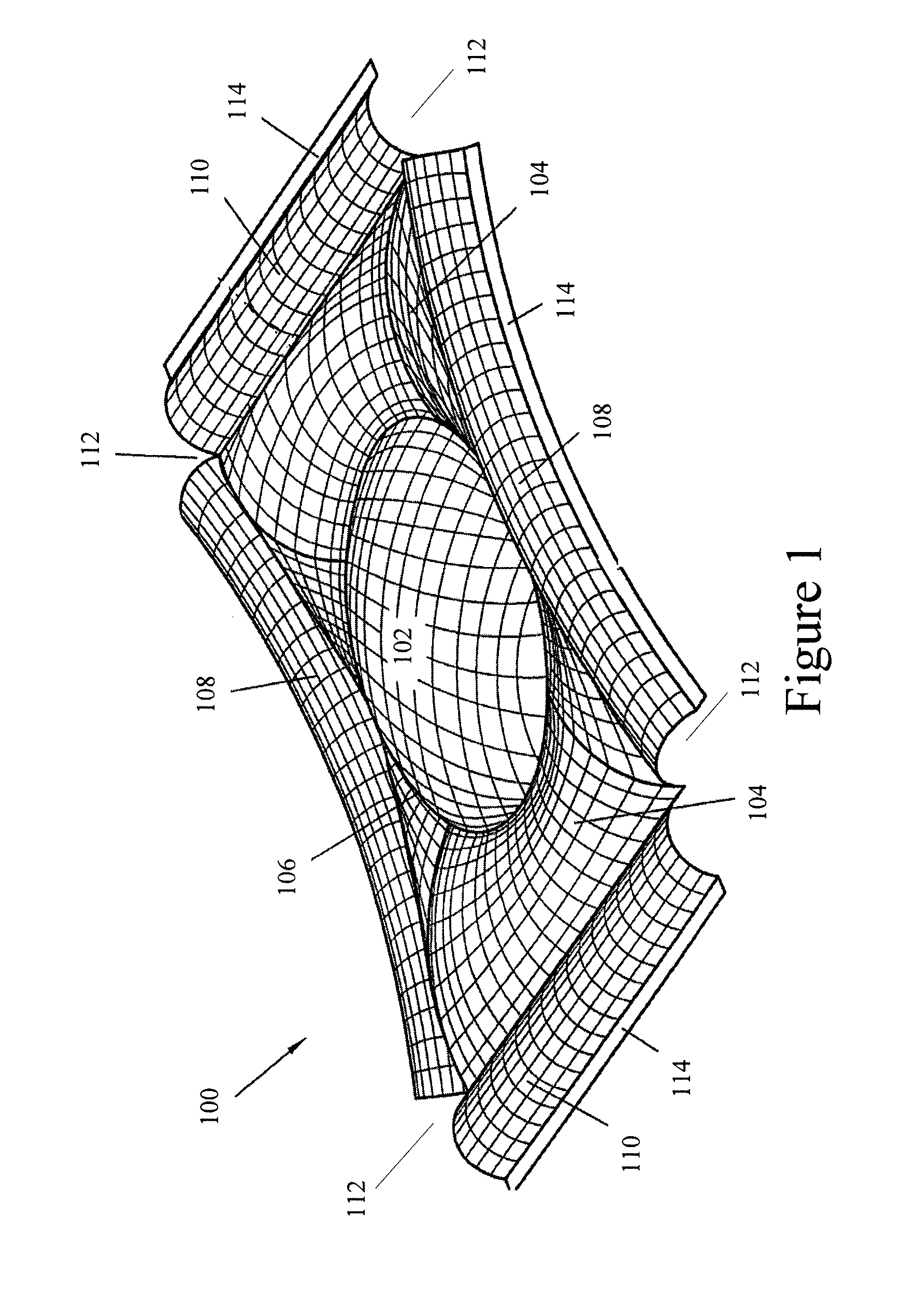 Transducer membrane with symmetrical curvature