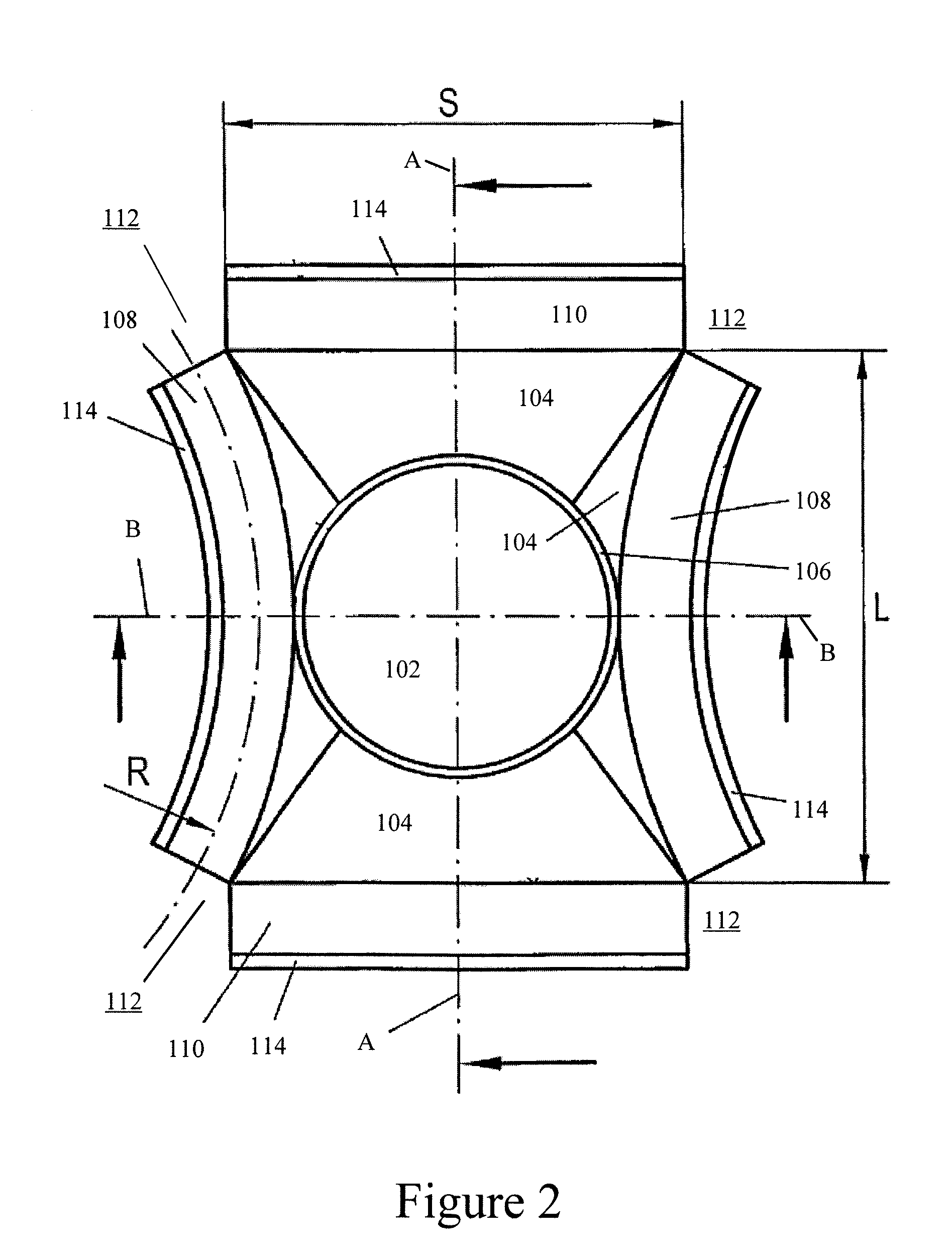 Transducer membrane with symmetrical curvature