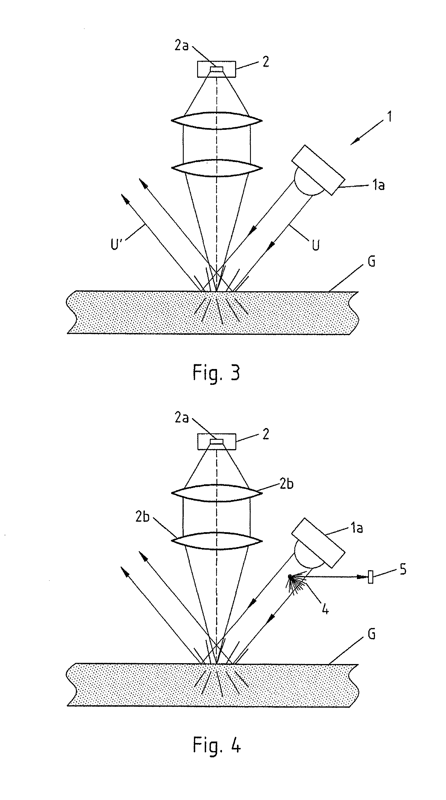 Apparatus for determining the element occupancy on a surface by means of fluorescence