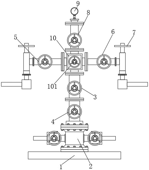 Adjustable wellhead Christmas tree device