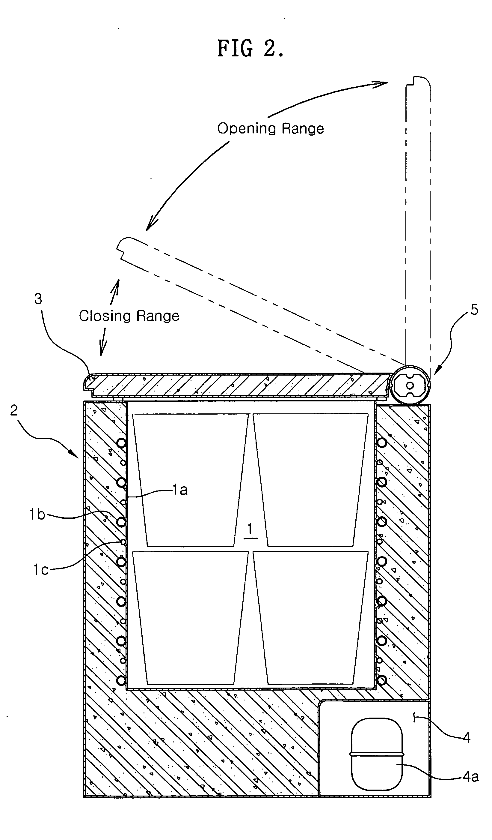 Hinge device for storage container and storage container having the same
