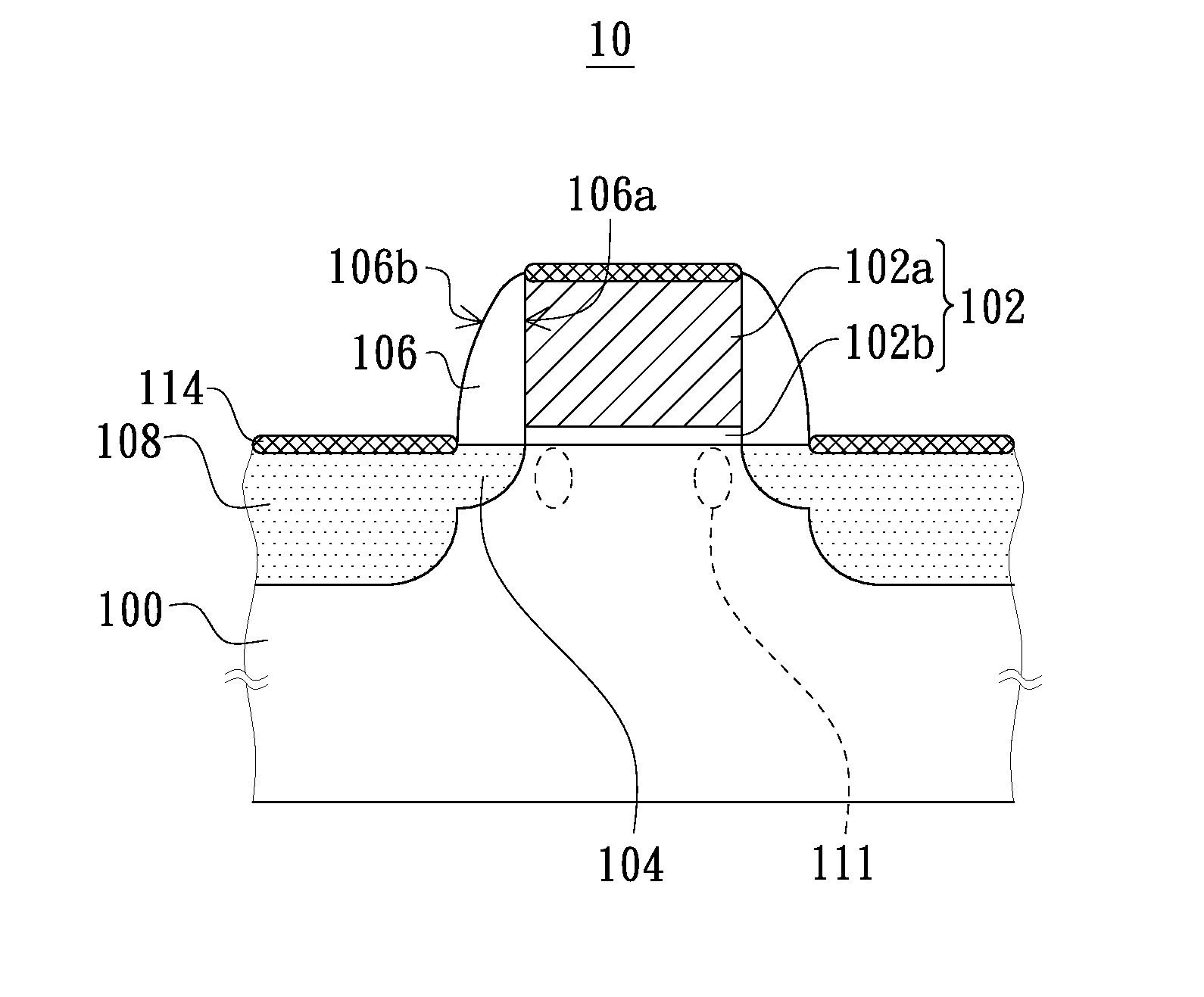 Semiconductor device with carbon atoms implanted under gate structure