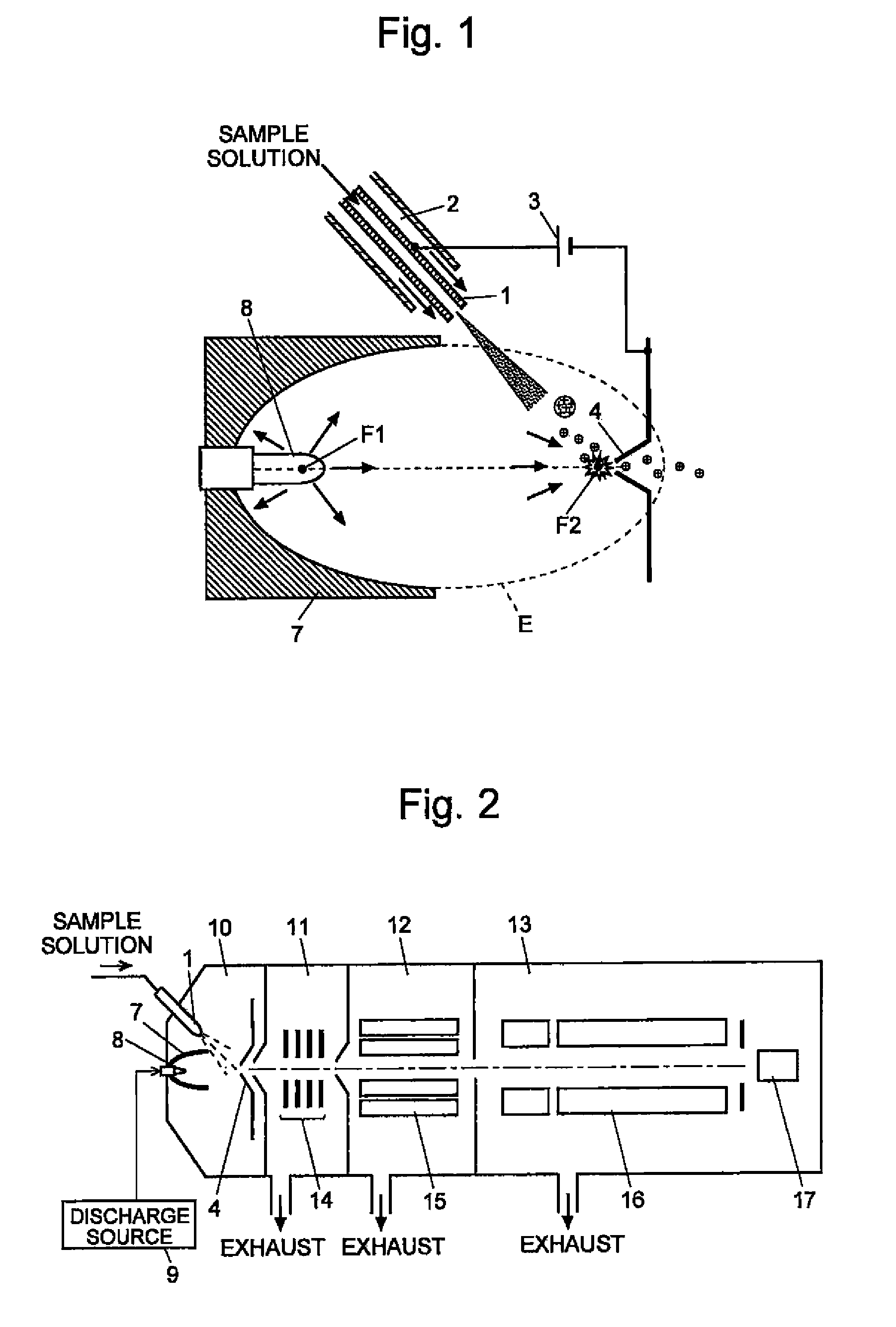 Ionization method and apparatus including applying converged shock waves to a spray